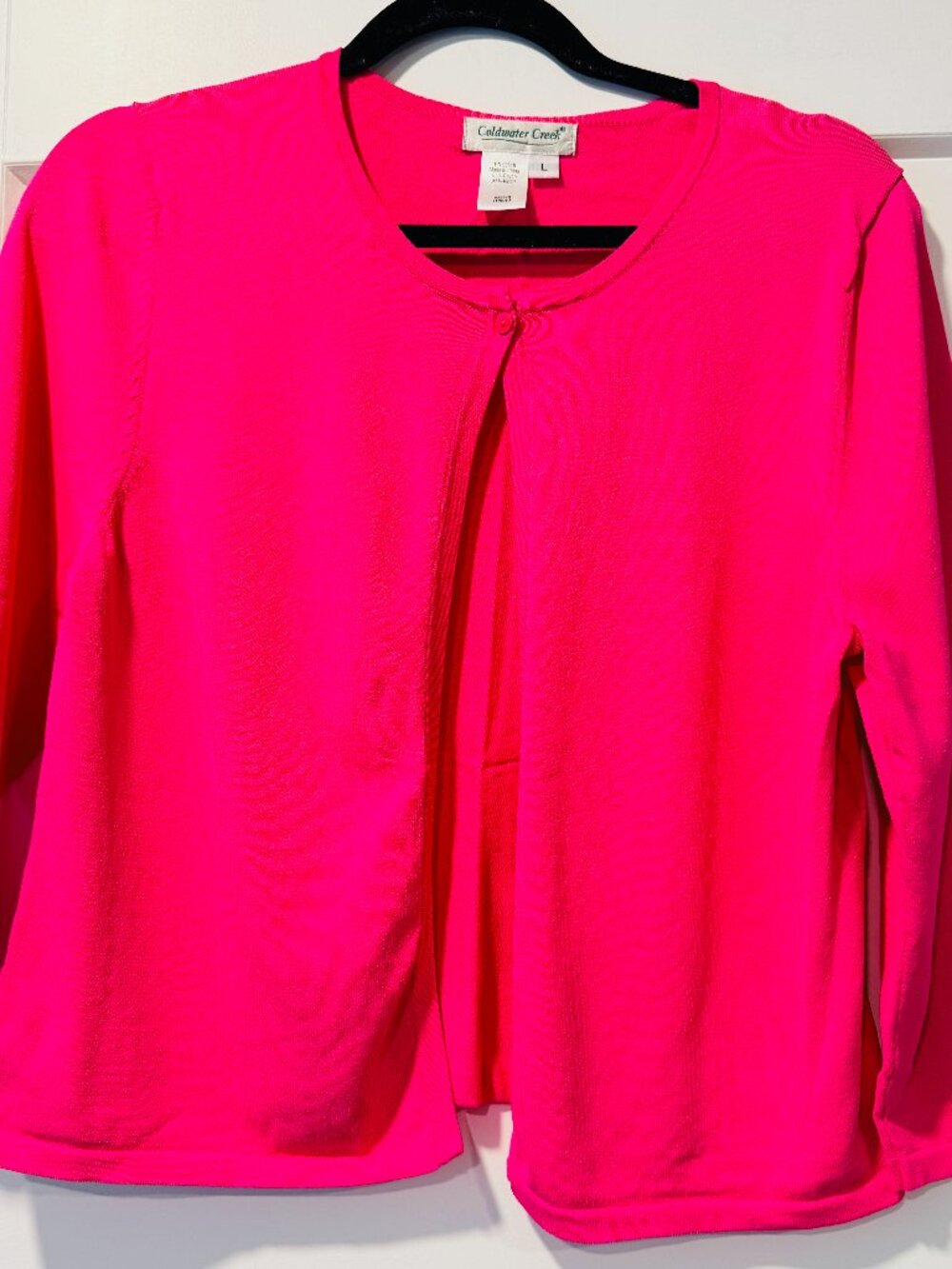 Coldwater Creek Dark Pink 3/4-Length Sleeve Cardigan